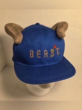 Disney Parks Beast Hat Blue Snapback w Horns Beauty and the Beast Adult